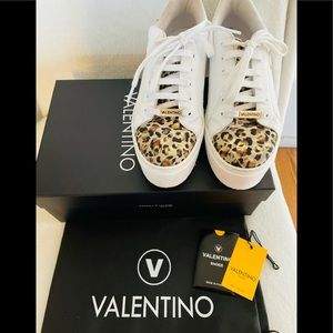 Valentino Sela Leather Platform Sneakers